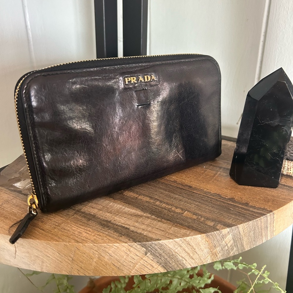 Prada Leather Zip Wallet